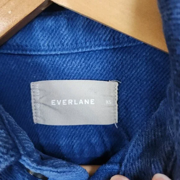 Everlane The Heavyweight Overshirt Mens XS Blue Cotton Blue Button Up Shirt EUC - Picture 5 of 8